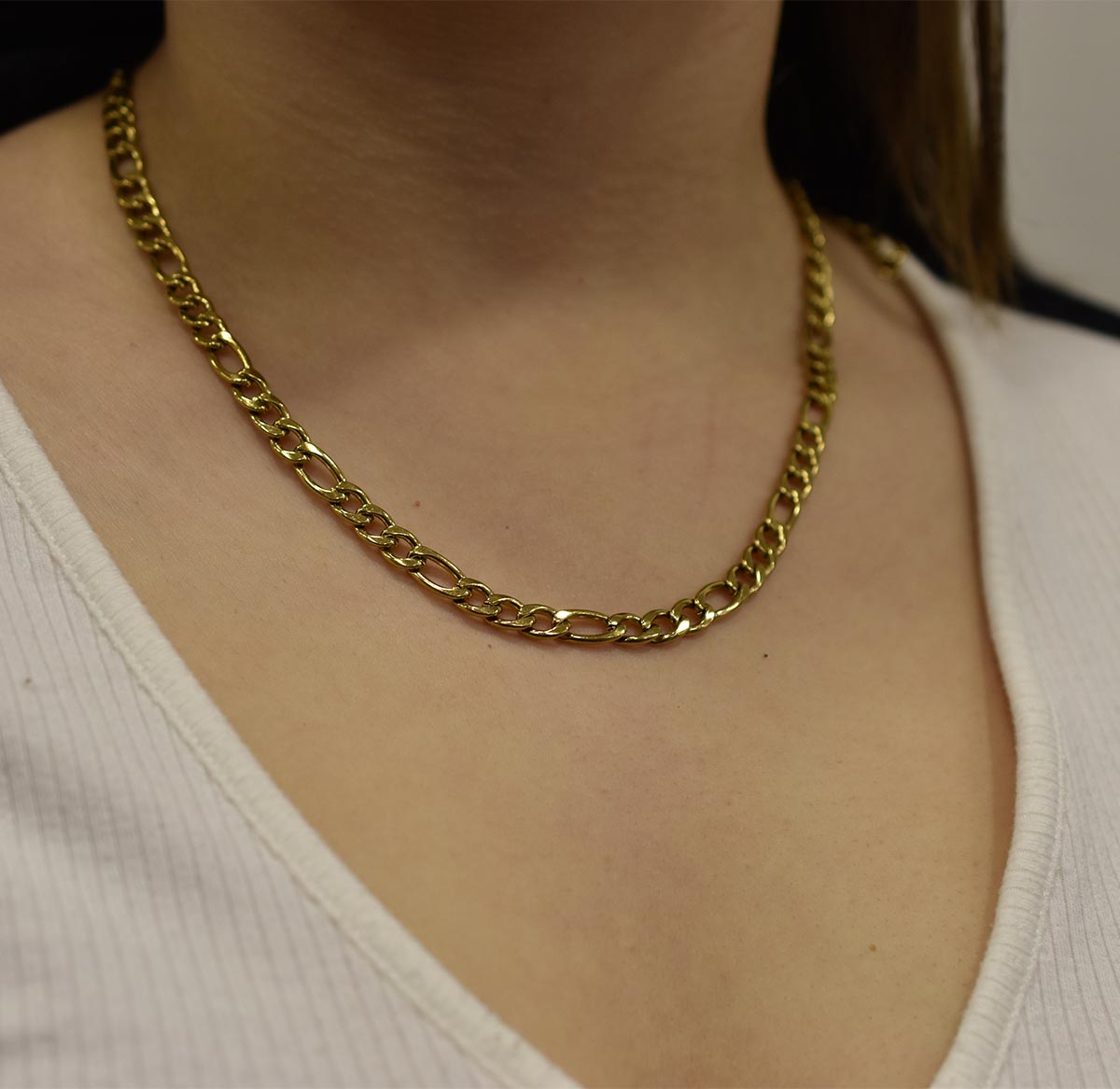 Figaro Chain Gold 6MM Αλυσίδα λαιμού από ανοξείδωτο ατσάλι 316L
